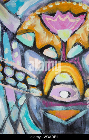 Hand Acryl Malerei gezeichnet. Abstrakte Kunst Hintergrund. Acrylbild auf Leinwand. Farbe Textur. Fragment der Kunstwerke. Pinselstriche der Farbe. Moderne ar Stockfoto