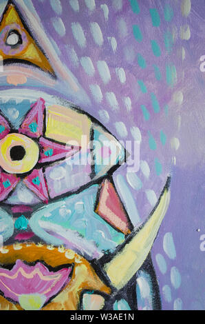 Hand Acryl Malerei gezeichnet. Abstrakte Kunst Hintergrund. Acrylbild auf Leinwand. Farbe Textur. Fragment der Kunstwerke. Pinselstriche der Farbe. Moderne ar Stockfoto