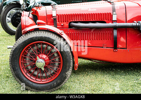 1935 Aston Martin Ulster 1500 cc, classic car am Oakamoor Hill Climb, 13. Juli 2019, Oakamoor, Staffordshire, Großbritannien Stockfoto