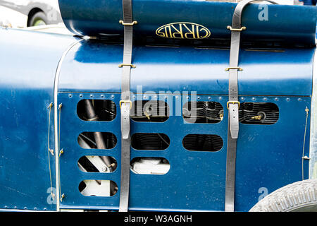 1925 Amilcar Cirrus Montlhéry classic car am Oakamoor Hill Climb, 13. Juli 2019, Oakamoor, Staffordshire, Großbritannien Stockfoto