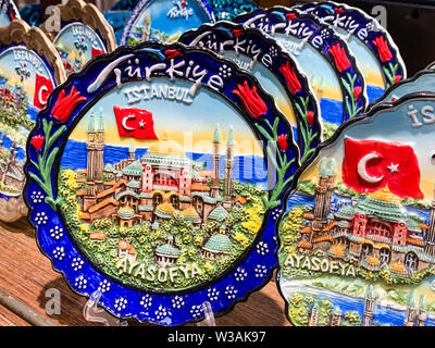 Souvenir des berühmten Wahrzeichen Ayasofya - eine ehemalige christliche Kirche, eine Moschee wurde und wird heute als Museum in Istanbul, Türkei verwendet. Turkiye ist Tu Stockfoto