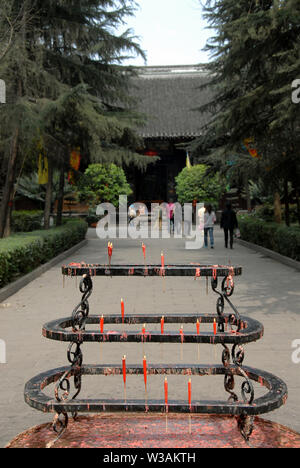 Hunyuan Halle an der Grünen Ram Tempel oder Grünen Ziege Tempel in Chengdu, China. Auch als die Grüne Ram oder Ziege Kloster bekannt. Eine Chinesische taoistische Tempel. Stockfoto