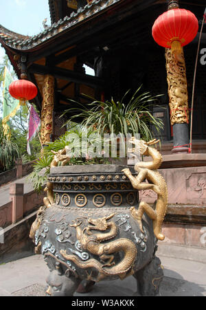 Acht Trigramme Pavillion an der Grünen Ram Tempel oder Grünen Ziege Tempel in Chengdu, China. Auch die Grüne Ram oder eine Ziege, zum Kloster. Ein Chinesischer taoistischer Tempel Stockfoto