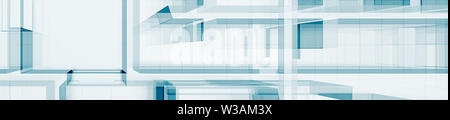 Blaues Glas moderne 3D-Rendering Stockfoto