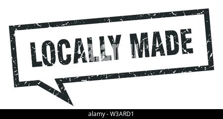 Lokal anmelden. vor Ort gefertigten square Sprechblase. vor Ort gefertigten Stock Vektor