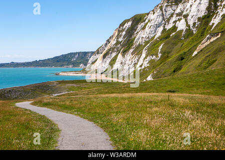 Die weißen Klippen von queller Hoe, Dover. Stockfoto