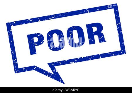 Schlechte Vorzeichen. Schlechte square Sprechblase. Schlechte Stock Vektor