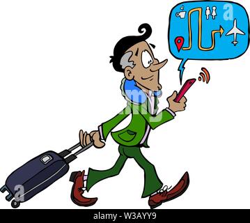 Unternehmer Finden seiner Weise im Flughafen Stock Vektor