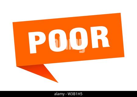 Schlechte Sprechblase. schlechte Zeichen. Schlechte banner Stock Vektor