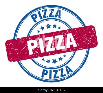 Pizza Stempel. Pizza Pizza runden Grunge unterzeichnen. Stock Vektor