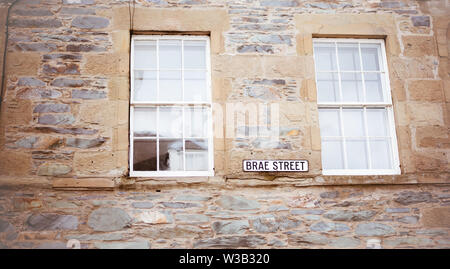 Juli 2019, Dunkeld, Schottland: Brae Street in Dunkeld Stockfoto