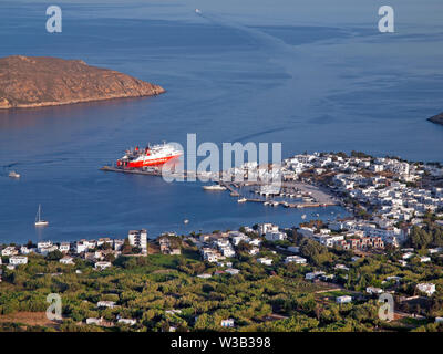 Der Anschluss an die Griechische Insel Serifos Stockfoto