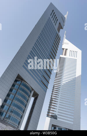 Emirates Towers, Dubai, Vereinigte Arabische Emirate - Jun 15, 2018: ein Luxushotel in Dubai Financial Hub Stockfoto