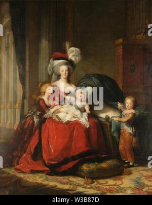 Marie Antoinette und ihre Kinder (1787) Gemälde von Louise Élisabeth Vigée Le Brun - Sehr hohe Auflösung und Bildqualität Stockfoto