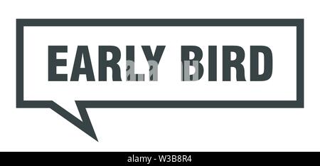Early Bird anmelden. Early Bird square Sprechblase. Early Bird Stock Vektor