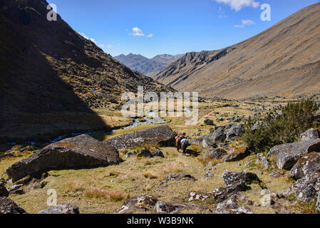 Landschaft entlang der Cordillera Real mountain range, Bolivien Stockfoto