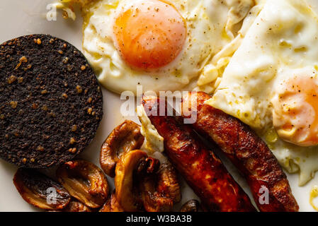 Englisches/Schottisch/Irischen gebratenes Frühstück Overhead Stockfoto