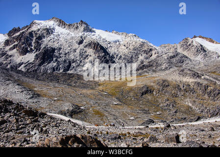 Landschaft entlang der Cordillera Real mountain range, Bolivien Stockfoto