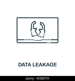 Data Leakage Symbol. Dünne outline Style Design von Korruption icons Collection. Creative Data Leakage Symbol für Web Design, Anwendungen, Software, drucken Stockfoto