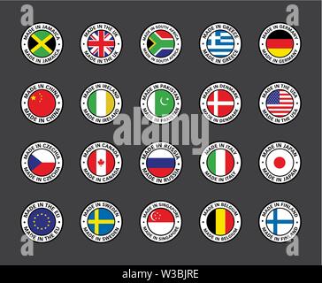 Satz flacher Symbol Flags Stock Vektor