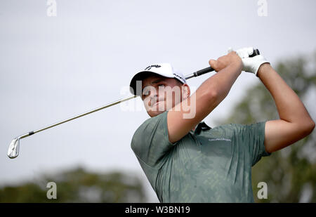 Südafrikas Christiaan Bezuidenhout auf der 9-T-Stück am Tag vier der Aberdeen Standard Investitionen Scottish Open im Renaissance Club, North Berwick. Stockfoto