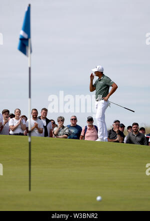 Südafrikas Christiaan Bezuidenhout im 7. grün während Tag vier der Aberdeen Standard Investitionen Scottish Open im Renaissance Club, North Berwick. Stockfoto