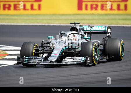 Silverstone, Großbritannien. 14. Juli, 2019. Lewis Hamilton von Mercedes in der Formel 1 Rennen Tag während der Rolex Grand Prix von Großbritannien 2019 in Silverstone am Sonntag, Juli 14, 2019 in TOWCESTER, ENGLAND. Credit: Taka G Wu/Alamy leben Nachrichten Stockfoto
