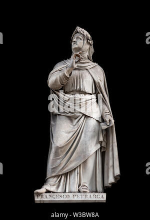 Francesco Petrarca Statue, von Andrea Leoni, 1845. Es ist in den Uffizien in Florenz befindet sich im Innenhof. Stockfoto