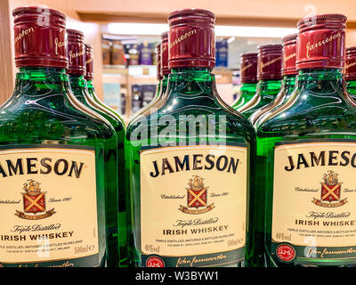 Jameson ist ein Blended Irish Whiskey von der Irish Distillers Tochtergesellschaft von Pernod Ricard in Cork, Irland produziert. Istanbul/Türkei - April 2019 Stockfoto