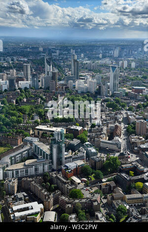 Luftaufnahme von Schichten SE1 und anderen Southwark hochhaus Wohntürme in Central London England von der Shard Stockfoto