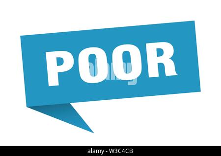 Schlechte Sprechblase. schlechte Zeichen. Schlechte banner Stock Vektor