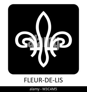 Eine schwarze und weiße Fleur-de-lis-Symbol Stock Vektor