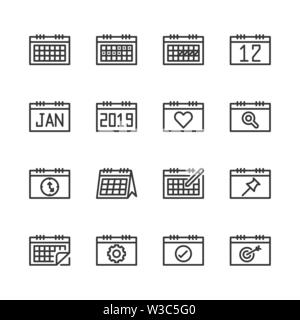 Kalender ähnliche Symbol gesetzt. Vector Illustration Stock Vektor
