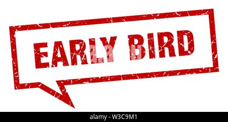 Early Bird anmelden. Early Bird square Sprechblase. Early Bird Stock Vektor