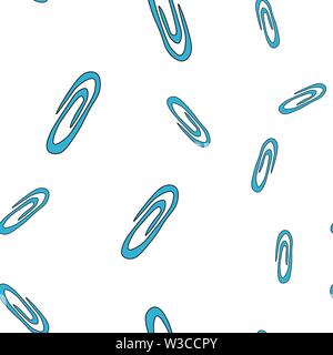 Nahtlose Muster der Schule Büroklammer in Doodle Stil. Vector Illustration. Stock Vektor