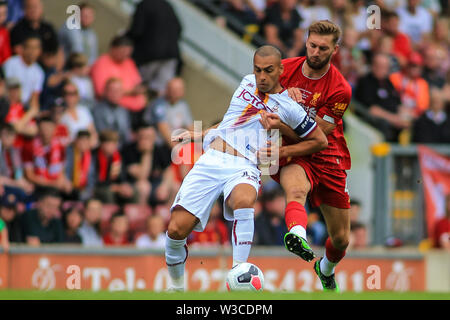 Bradford, Großbritannien. 14. Juli, 2019. 14. Juli 2019, Nördliche Werbung Stadion, Bradford, England; vor Saisonbeginn Freundlich, Bradford City gegen Liverpool; Quelle: Craig Milner/News Bilder der Englischen Football League Bilder unterliegen DataCo Lizenz Credit: Aktuelles Bilder/Alamy leben Nachrichten Stockfoto
