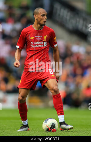 Bradford, Großbritannien. 14. Juli, 2019. 14. Juli 2019, Nördliche Werbung Stadion, Bradford, England; vor Saisonbeginn Freundlich, Bradford City gegen Liverpool; Fabinho (03) von Liverpool mit dem Ball Credit: Craig Milner/News Bilder der Englischen Football League Bilder unterliegen DataCo Lizenz Credit: Aktuelles Bilder/Alamy leben Nachrichten Stockfoto