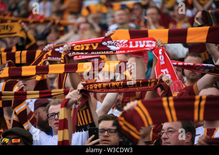 Bradford, Großbritannien. 14. Juli, 2019. 14. Juli 2019, Nördliche Werbung Stadion, Bradford, England; vor Saisonbeginn Freundlich, Bradford City gegen Liverpool; Quelle: Craig Milner/News Bilder der Englischen Football League Bilder unterliegen DataCo Lizenz Credit: Aktuelles Bilder/Alamy leben Nachrichten Stockfoto