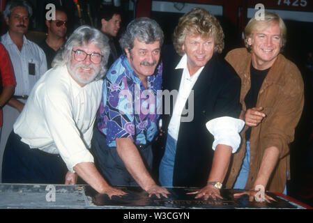 Moody Blues Graeme Edge Ray Thomas John Lodge Justin Hayward 1992 Foto von Michael Ferguson/CelebrityArchaeology.com Stockfoto