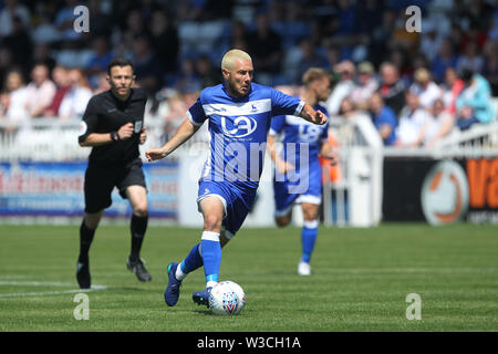 Hartepool, UK. 14. Juli 2019. Liam Noble von Hartlepool United während der Vorsaison Freundschaftsspiel zwischen Hartlepool United und Middlesbrough im Victoria Park, Hartlepool am Sonntag, den 14. Juli 2019. (Credit: Mark Fletcher | MI Nachrichten) Credit: MI Nachrichten & Sport/Alamy leben Nachrichten Stockfoto