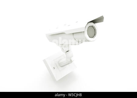 Weiß CCTV-Kamera oder der Kamera. 3D-Darstellung. Stockfoto