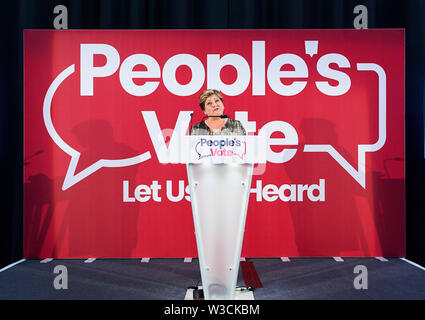 Uxbridge, London, UK. 14. Juli 2019. Emily Thornberry, Schatten, Staatssekretär für auswärtige Angelegenheiten und Angelegenheiten des Commonwealth, in einer Rede vor der Abstimmung Rallye in Uxbridge. Quelle: Thomas Bowles/Alamy leben Nachrichten Stockfoto