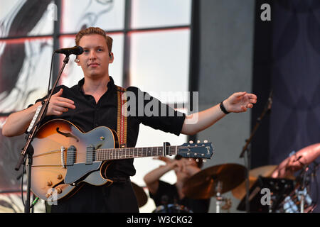 Glasgow, UK. 14. Juli, 2019. George Esra live im Konzert an TRNSMT Music Festival auf der großen Bühne. Credit: Colin Fisher/Alamy leben Nachrichten Stockfoto