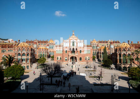 Eine Übersicht über die Recinte Modernista Sant Pau in Barcelona, Spanien Stockfoto