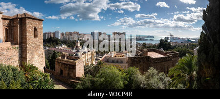 Ein Blick auf Malaga, Spanien von der Alcazaba Stockfoto