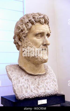 Antoninus Pius (86-161 AD). Römischer Kaiser (138-161 AD). Marmor, ca. 161 AD. Sammlung Farnese. Archäologisches Museum, Neapel. Stockfoto