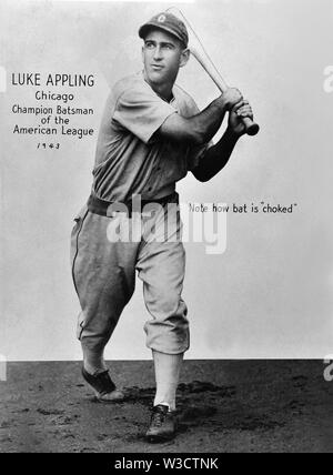 Star Baseball spieler Luke Appling der Chicago White Sox ca. 1930 s Stockfoto