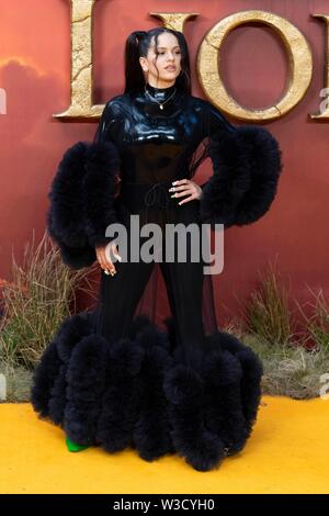 Rosalia nimmt an den König Löwe europäische Premiere am Leicester Square. London, Großbritannien. 14/07/2019 | Verwendung weltweit Stockfoto