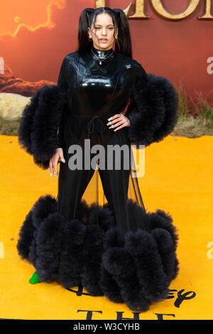 Rosalia nimmt an den König Löwe europäische Premiere am Leicester Square. London, Großbritannien. 14/07/2019 | Verwendung weltweit Stockfoto