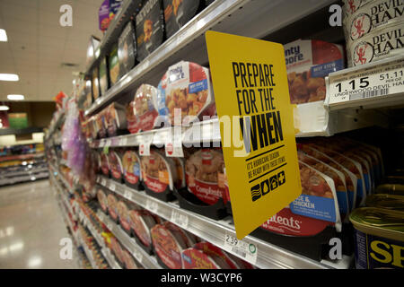 Not Hurrikan liefert Regale im Supermarkt Florida Vereinigte Staaten von Amerika Stockfoto